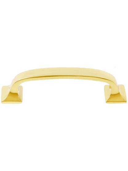 New York Cabinet Pull - 3 1/2 inch Center to Center in Polished Brass.